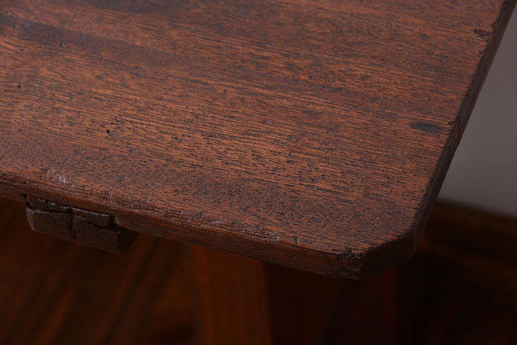 レトロ家具　和製アンティーク　古い学校のレトロな横長テーブル(作業台)(2)