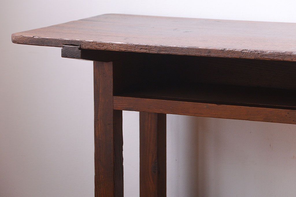 レトロ家具　和製アンティーク　古い学校のレトロな横長テーブル(作業台)(2)