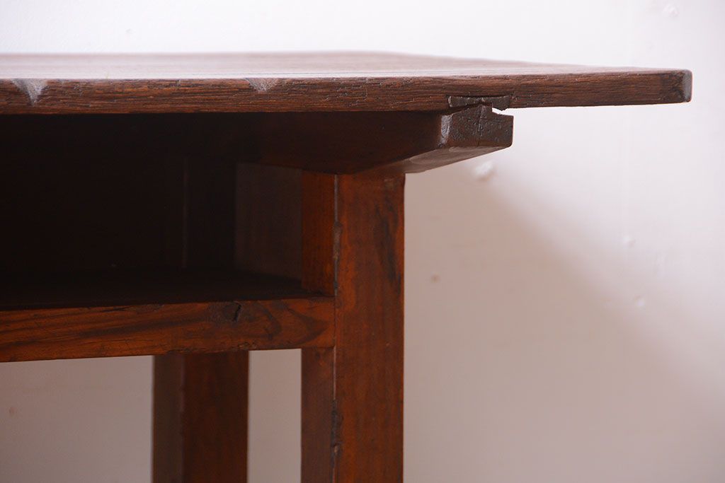 レトロ家具　和製アンティーク　古い学校のレトロな横長テーブル(作業台)(2)