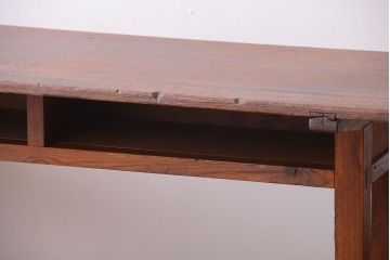 レトロ家具　和製アンティーク　古い学校のレトロな横長テーブル(作業台)(2)