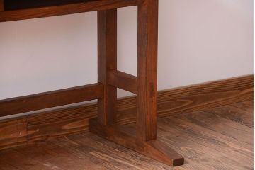 レトロ家具　和製アンティーク　古い学校のレトロな横長テーブル(作業台)(2)