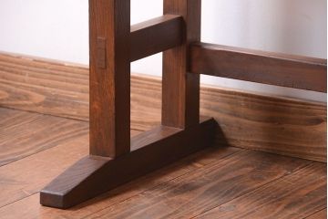 レトロ家具　和製アンティーク　古い学校のレトロな横長テーブル(作業台)(2)