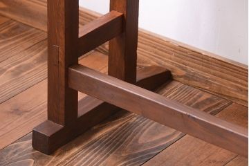 レトロ家具　和製アンティーク　古い学校のレトロな横長テーブル(作業台)(2)