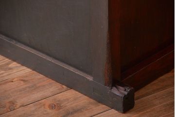 アンティーク家具　古民具・骨董　六尺　デザインガラスがモダンでお洒落な水屋箪笥テレビボード