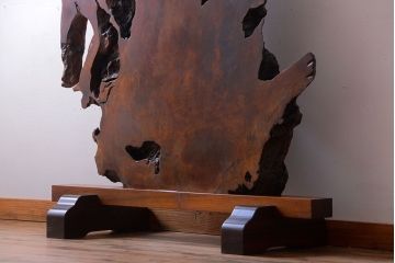 アンティーク雑貨　古民具・骨董　高級品!栃一枚板の和風パーテーション(衝立て)(定価約60万円)