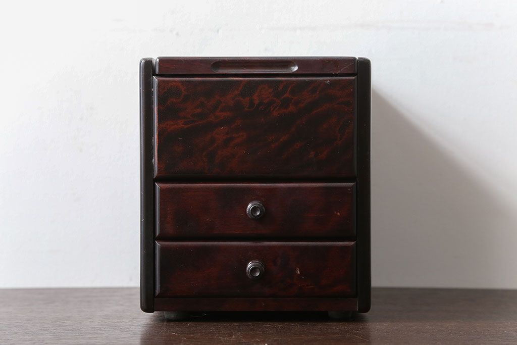 中古　北海道民芸家具　化粧箱(コスメケース)