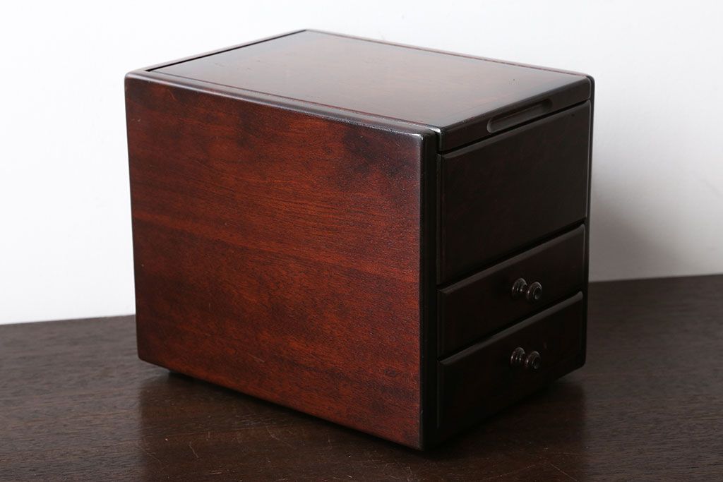 中古　北海道民芸家具　化粧箱(コスメケース)