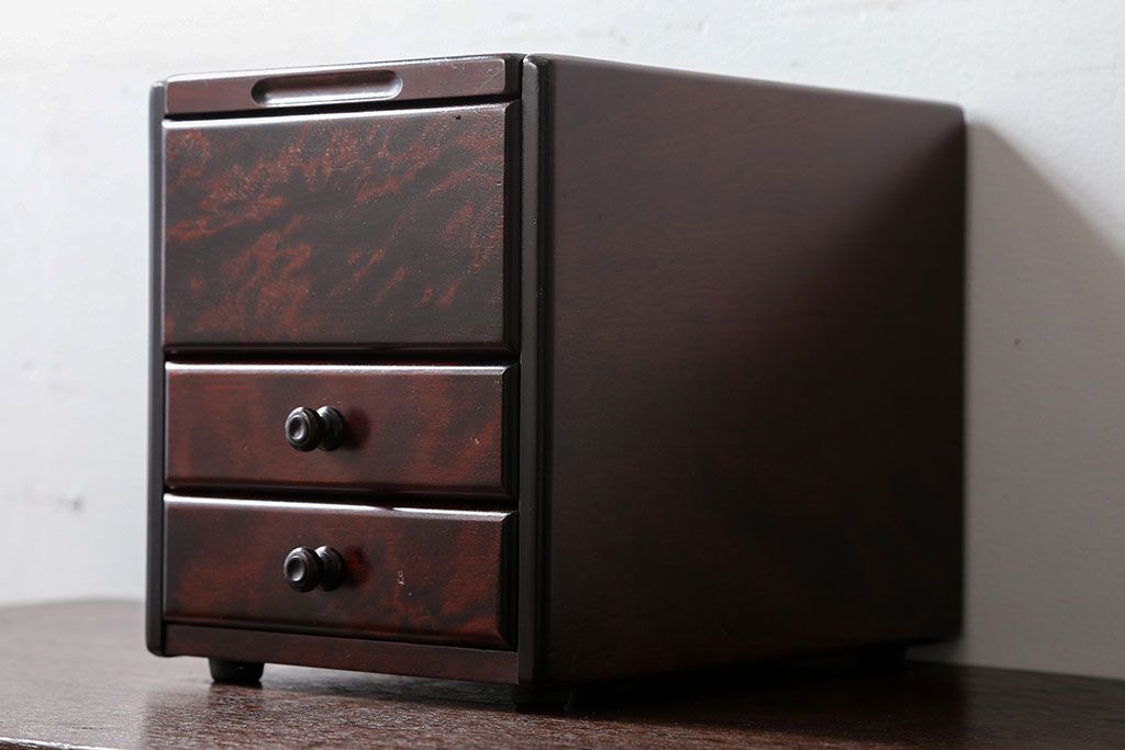 中古　北海道民芸家具　化粧箱(コスメケース)