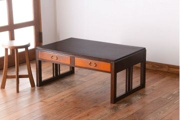 アンティーク家具　アンティーク　シックでモダンなバイカラー文机