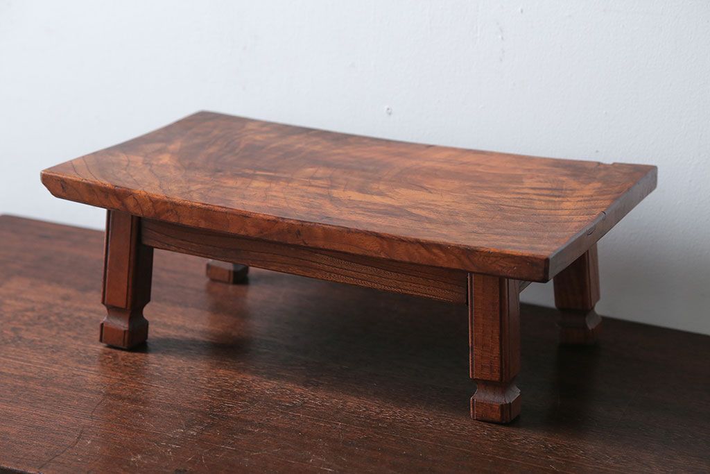 アンティーク雑貨　和製アンティーク　小さな総欅材の花台