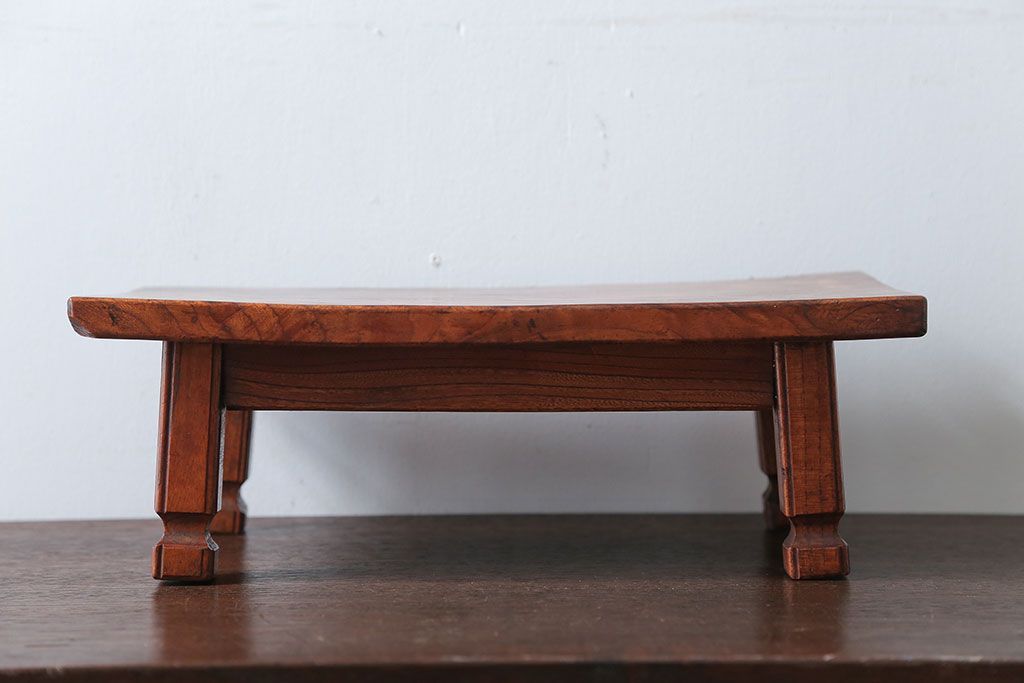 アンティーク雑貨　和製アンティーク　小さな総欅材の花台