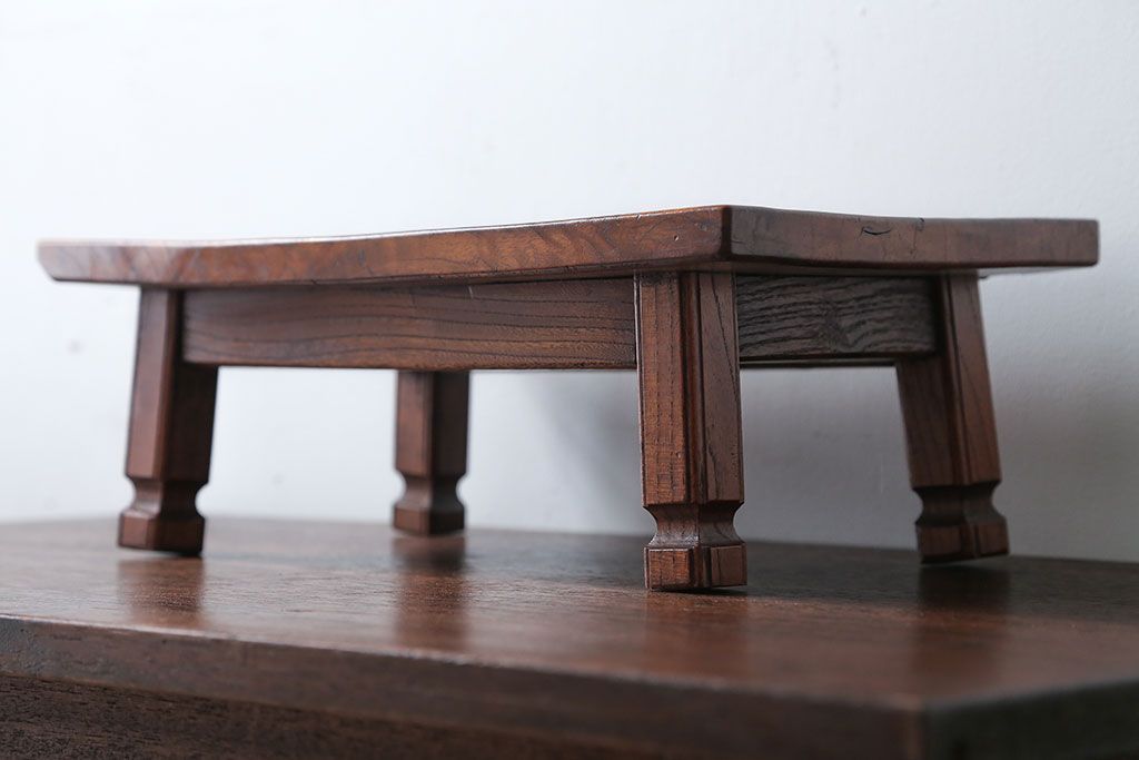 アンティーク雑貨　和製アンティーク　小さな総欅材の花台