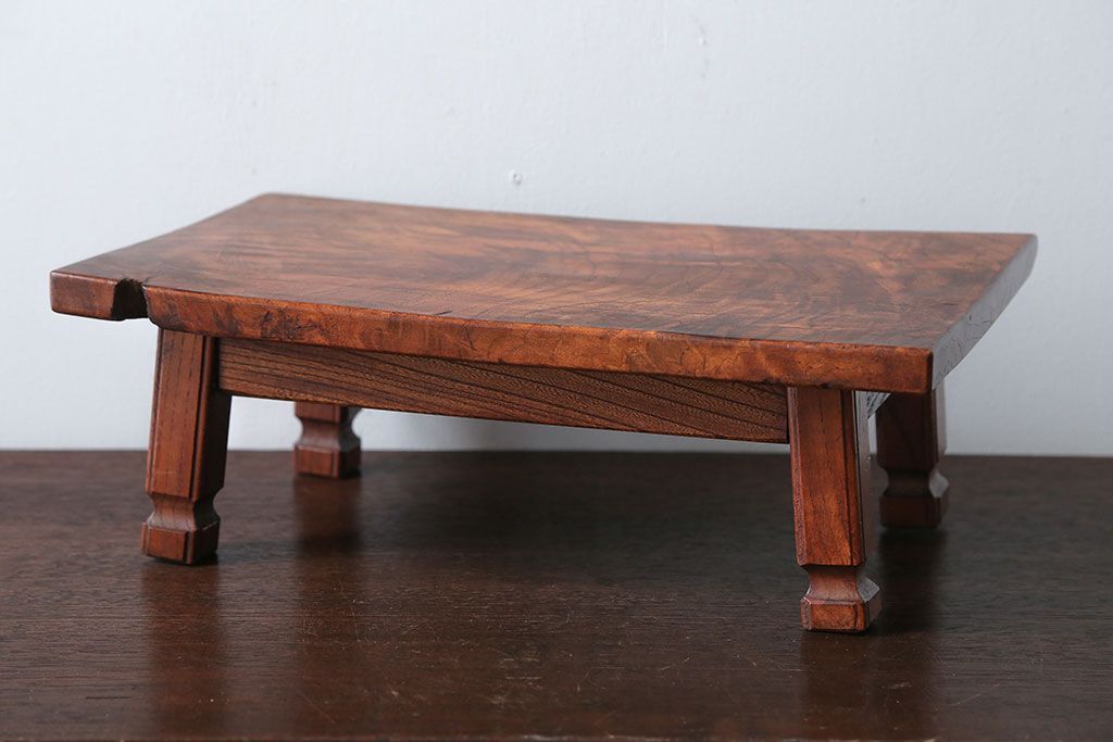 アンティーク雑貨　和製アンティーク　小さな総欅材の花台