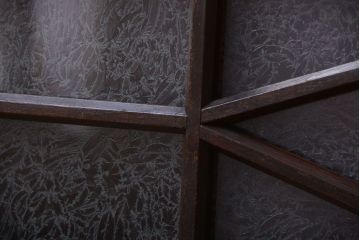 和製アンティーク　結霜ガラス入りのモダンな欄間(明り取り)