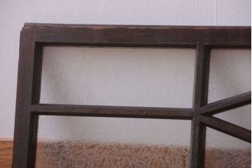 和製アンティーク　結霜ガラス入りのモダンな欄間(明り取り)