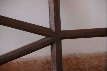 和製アンティーク　結霜ガラス入りのモダンな欄間(明り取り)