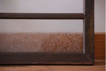 和製アンティーク　結霜ガラス入りのモダンな欄間(明り取り)