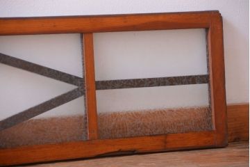 和製アンティーク　結霜ガラス入りのモダンな欄間(明り取り)