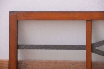 和製アンティーク　結霜ガラス入りのモダンな欄間(明り取り)