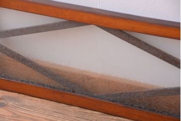 和製アンティーク　結霜ガラス入りのモダンな欄間(明り取り)