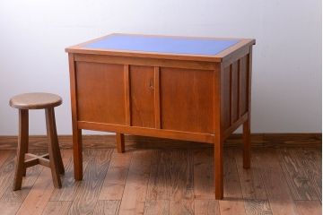 レトロ家具　昭和レトロ　古い木製のアンティーク平机