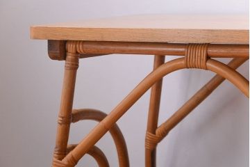 【N様ご成約済み】アンティーク　籐(ラタン)脚のカフェテーブル(サイドテーブル)