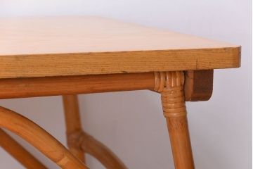 【N様ご成約済み】アンティーク　籐(ラタン)脚のカフェテーブル(サイドテーブル)