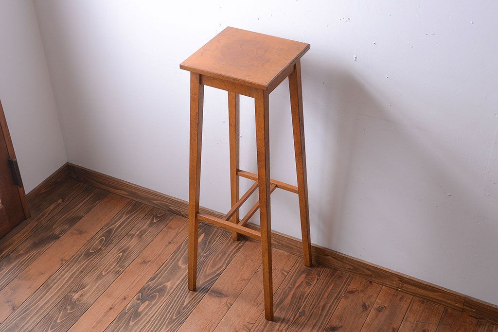 アンティーク雑貨　アンティーク　古いナラ材の高級花台(飾り台)