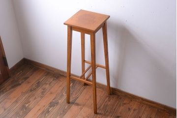 アンティーク雑貨　アンティーク　古いナラ材の高級花台(飾り台)