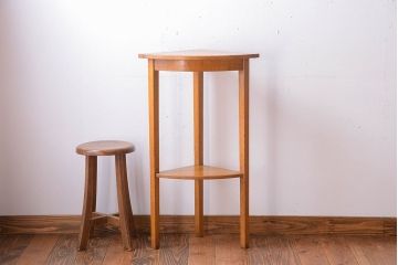 アンティーク家具　アンティーク　古い木のコーナーディスプレイラック