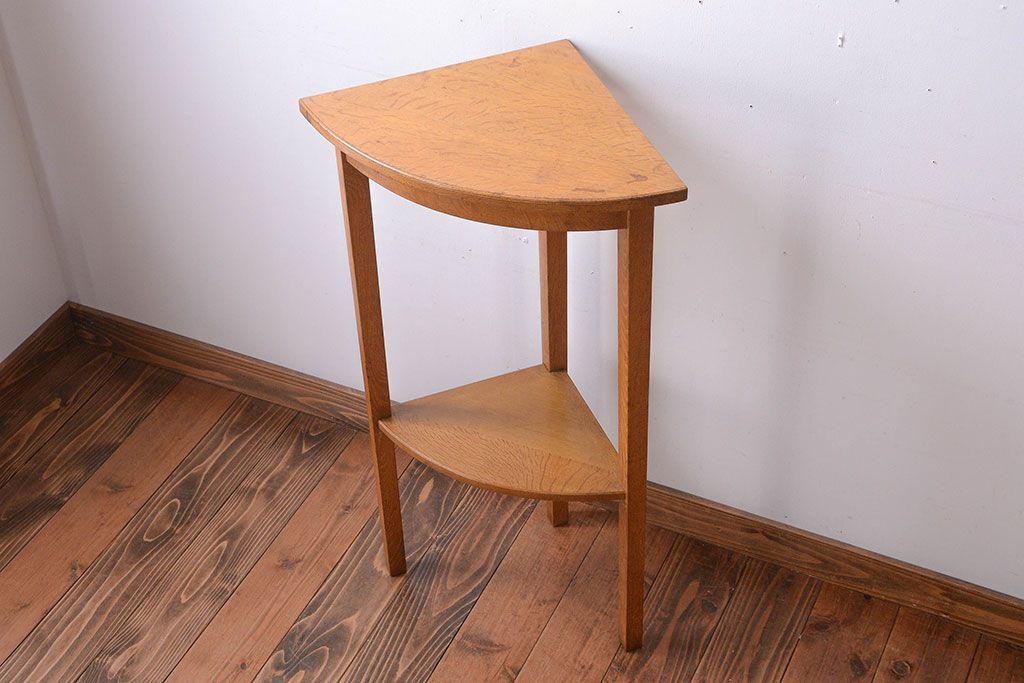 アンティーク家具　アンティーク　古い木のコーナーディスプレイラック