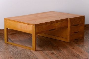 レトロ家具　昭和レトロ　シンプルで小さなアンティーク片袖机(文机)