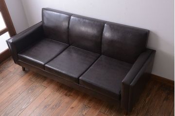 レトロ家具　昭和レトロ 落ち着いた和製アンティークの3人掛けソファ