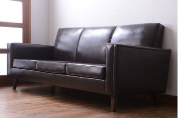 レトロ家具　昭和レトロ 落ち着いた和製アンティークの3人掛けソファ