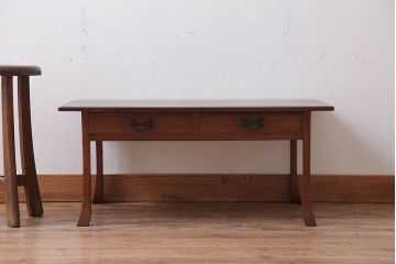 アンティーク家具　古民具・骨董　高級品!古いナラ材のアンティーク平机
