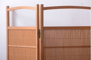 アンティーク雑貨　 和製アンティーク　明るい木の色の和風衝立て(パーテーション)