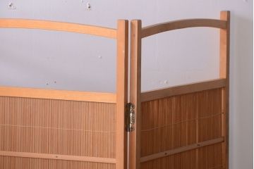 アンティーク雑貨　 和製アンティーク　明るい木の色の和風衝立て(パーテーション)