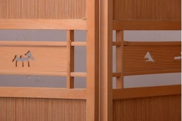 アンティーク雑貨　 和製アンティーク　明るい木の色の和風衝立て(パーテーション)