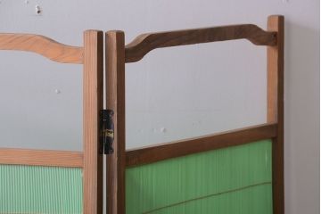和製アンティーク　爽やかな色が魅力の和風衝立て(パーテーション)