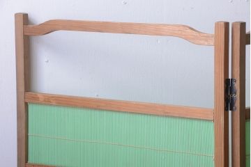 和製アンティーク　爽やかな色が魅力の和風衝立て(パーテーション)