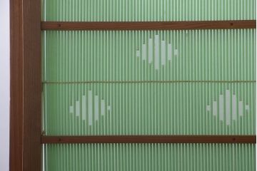 和製アンティーク　爽やかな色が魅力の和風衝立て(パーテーション)
