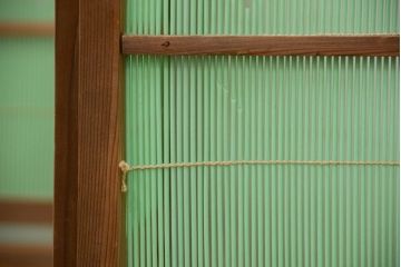 和製アンティーク　爽やかな色が魅力の和風衝立て(パーテーション)