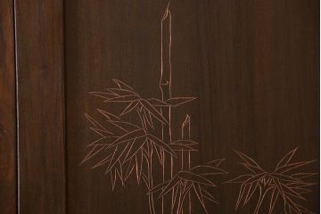 中古　民芸家具　彫刻が魅力的な上質の衝立て(パーテーション)