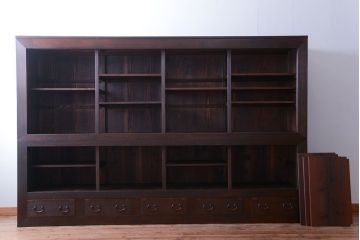 アンティーク家具　和製アンティーク　特大サイズ!前面檜材の高級重ね収納戸棚