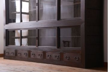 アンティーク家具　和製アンティーク　特大サイズ!前面檜材の高級重ね収納戸棚