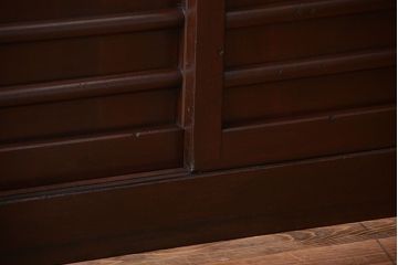 アンティーク家具　古民具・骨董　六尺　横桟戸の古い高級水屋箪笥ローボード(リビングボード、テレビボード、テレビ台、キャビネット、収納棚)