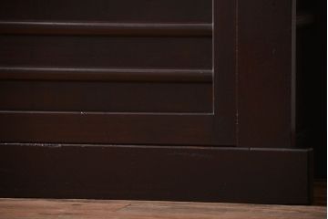 アンティーク家具　古民具・骨董　六尺　横桟戸の古い高級水屋箪笥ローボード(リビングボード、テレビボード、テレビ台、キャビネット、収納棚)