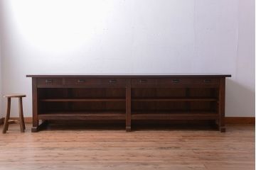 アンティーク家具　和製アンティーク　特大サイズ!骨太で重厚な古い木製の作業台(カウンターテーブル)