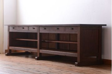 アンティーク家具　和製アンティーク　特大サイズ!骨太で重厚な古い木製の作業台(カウンターテーブル)