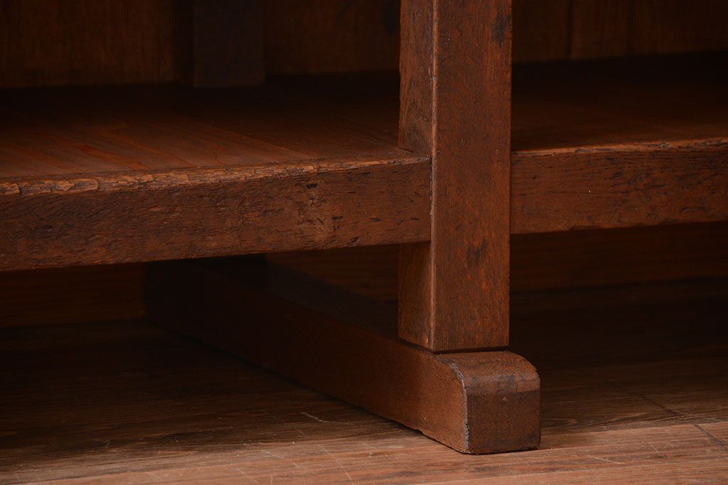 アンティーク家具　和製アンティーク　特大サイズ!骨太で重厚な古い木製の作業台(カウンターテーブル)